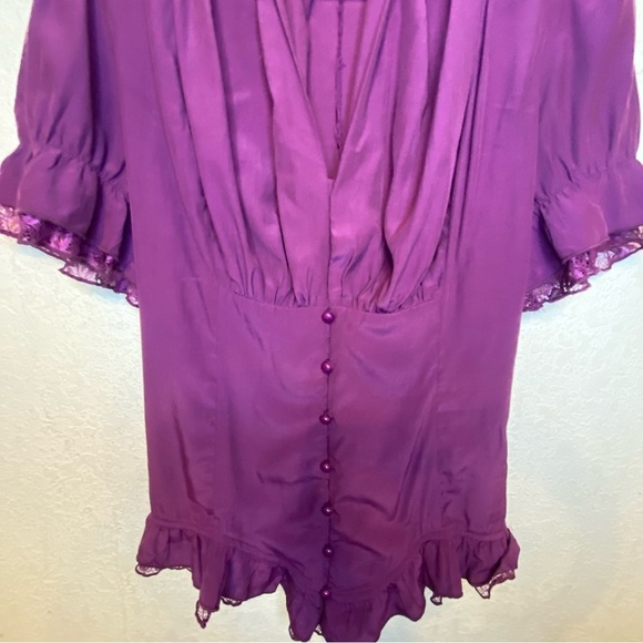 SCARLET DARKNESS Renaissance Goth Short Puff Sleeve Sweetheart Collar Corset Top - Picture 11 of 16